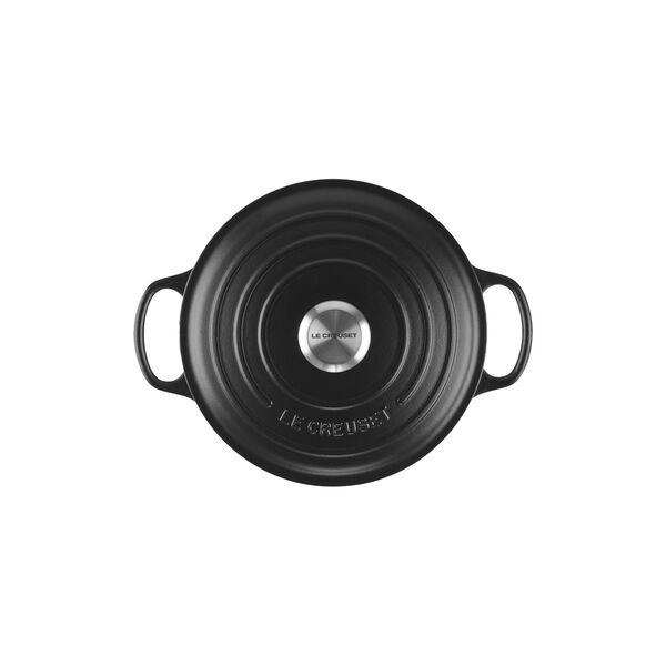 Signature st&oslash;pejern rund gryte &Oslash; 24 cm, matte black, Le Creuset