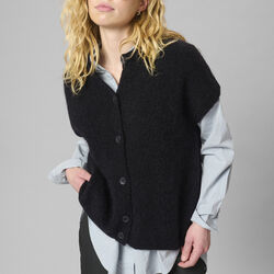 SivaMW OS Knit Cardigan, black, My Essential Wardrobe