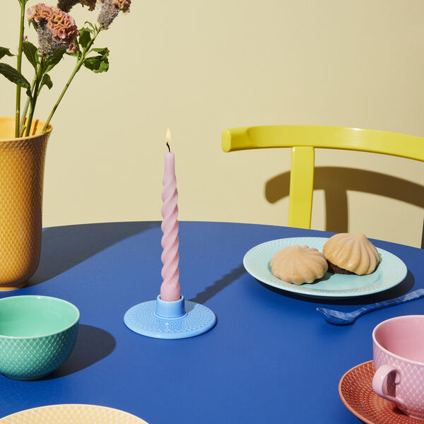 Rhombe Color kronelysestake, bl&aring;, Lyngby Porcel&aelig;n