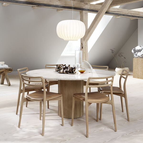 VIPP495 Cabin rundt bord, Jura Grau Blau kalksten/oljet eik, Vipp