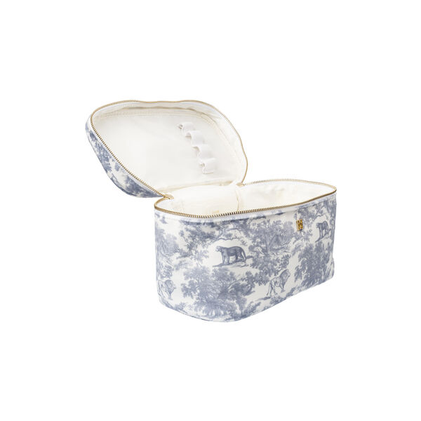 Velvet Vanity Bag Large, country blue savannah pattern, DARK department