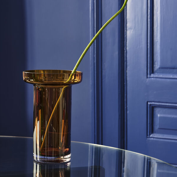 Limelight Rose Vase, amber, Kosta Boda