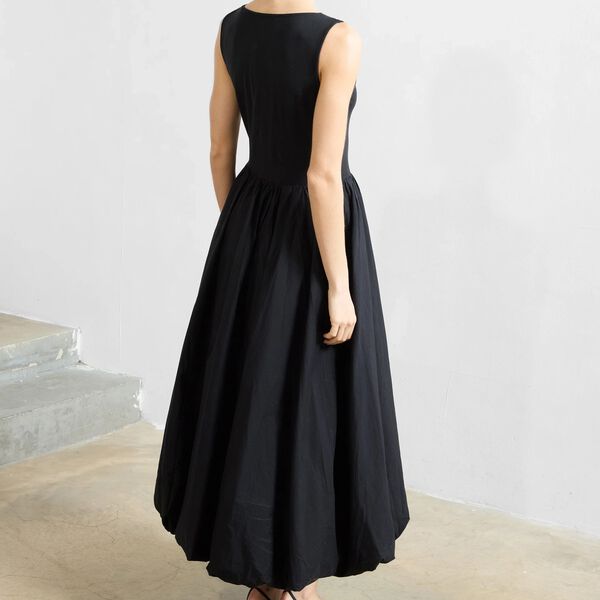 PHOEBE JERSEY WOVEN MIX MIDI, black, French Connection