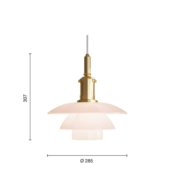 PH 3/3 Pale Rose Taklampe, Louis Poulsen
