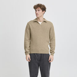 CFKARL Lambswool Polo Knit, silver mink melange, Casual Friday