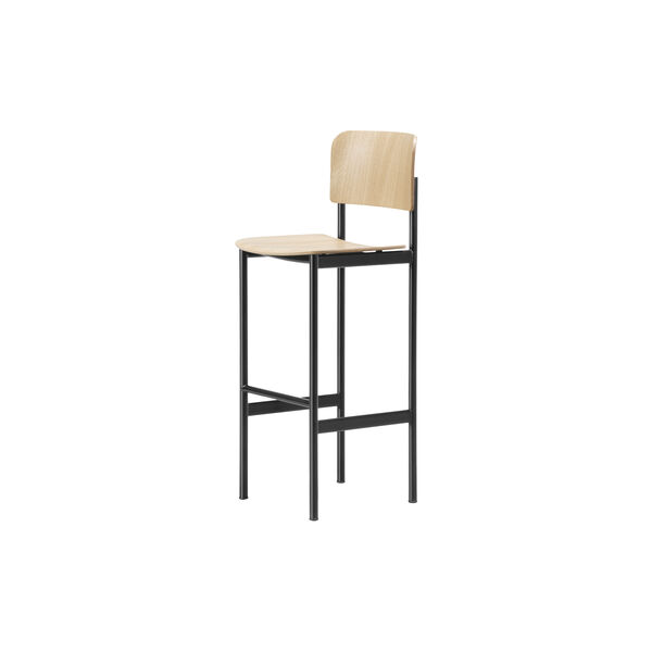 Plan Barstool, lakkert eik/svart, Fredericia Furniture